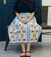 現代幾何花朵圖案布料韓國製造半碼